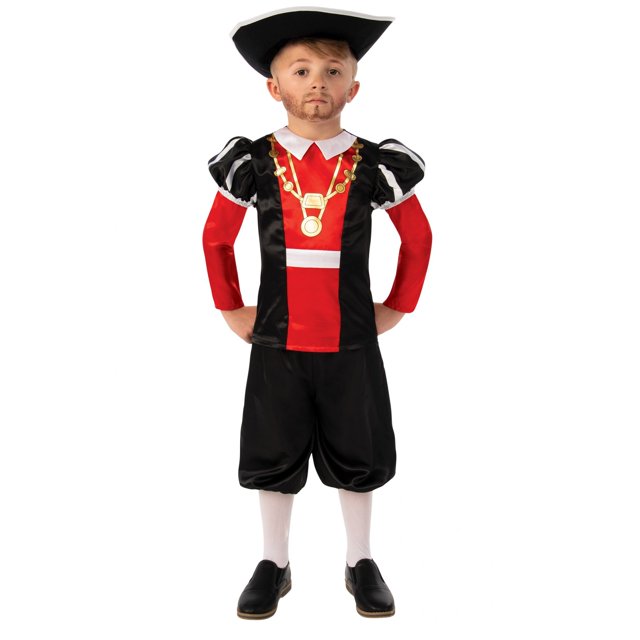 Bristol Novelty - Disfraces Henry VIII Niños (Negro, Rojo, Blanco)