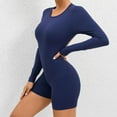 thumbnail image 6 of SUYOLL Women'S Romper Long Sleeve Solid Color Yoga Sport Activewear Crisscross Backless Romper Comfy Daily Overalls, 6 of 9