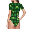 thumbnail image 4 of Gaeub Happy St. Patrick'S Day5 Women'S Short Sleeve One Piece Swimsuit Sexy High-Waisted Bodysuit For Swimming, Beach, Sports - X-Large, 4 of 9