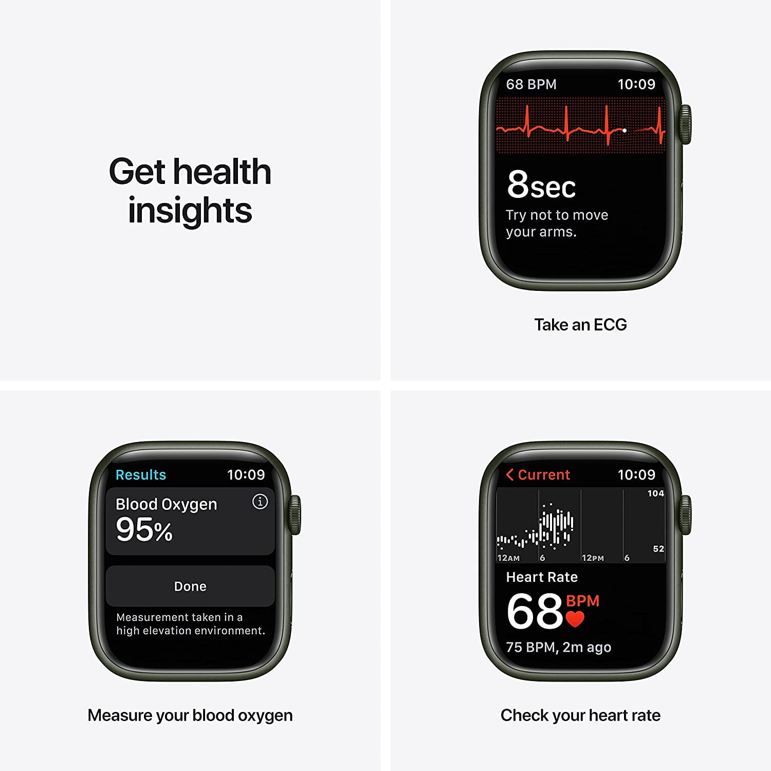 Apple, MKN73LL/A, Watch Series 7, Smart Watch, GPS, with 10 Hour Battery Life, GPS, Green Case with Clover Sport Band/45mm, 1, 1