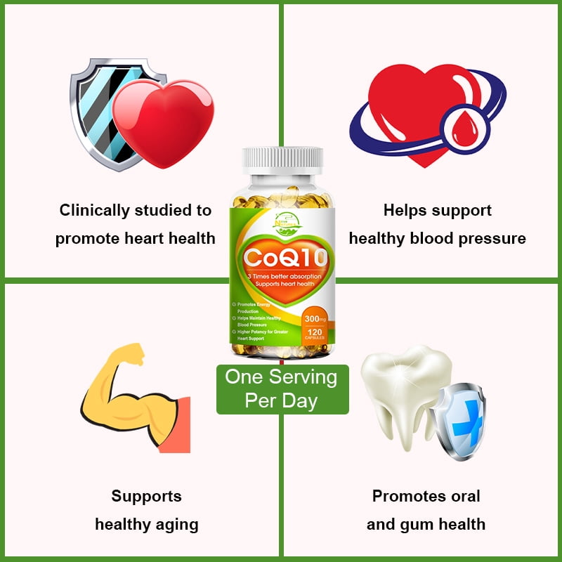 Nature's Live CoQ10 Mega Ubiquinol Supplement 300mg Heart Health,Energy Stamina,240 capsules