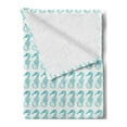 thumbnail image 2 of Seahorse Soft Flannel Fleece Throw Blanket, Aquatic Creatures Themed Illustration of Seahorses in Engraving Style, Cozy Plush for Indoor and Outdoor Use, 50" x 70", Pale Blue and White, by Ambesonne, 2 of 5