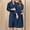 Navy, variant on Tnhcen Women's Lightweight Waffle Long Sleeve Sleep Robe - Couples Home & Bath Wear with 2 Pockets, Plus Size M-3XL, Soft Pajamas Homewear