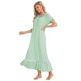 thumbnail image 2 of Eternatastic Women's Short Sleeve Pajama Dress Nightgown Soft Sleep Shirt Nightshirt Sleepwear S-XXL, 2 of 6