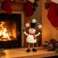 thumbnail image 3 of 2026 Christmas Indoor Home Decor Set of 3 Christmas Standing Figurines, Santa Claus, Snowman and Reindeer Tabletop Ornaments for Mantel, Shelf and Home Holiday Decor, 3 of 9