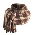 thumbnail image 2 of beishanbush Scarf Women's Autumn and Winter Colorful Plaid Shawl Thickening Warm Fringe Scarf Scarf A, 2 of 8