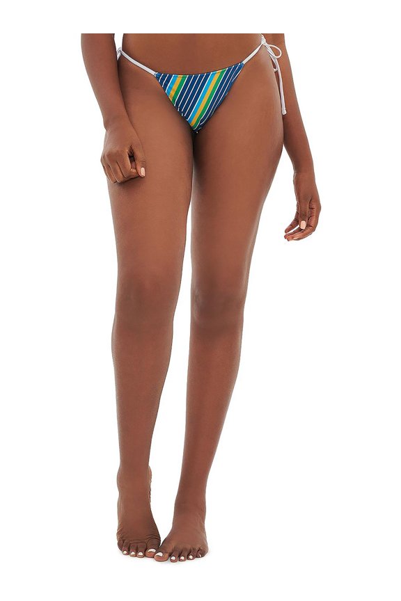 Womens Praia Striped String Swim Bottom Separates