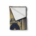 thumbnail image 2 of 70s Party Soft Flannel Fleece Blanket, Audiocassette Retro Music Theme Pop Art Vintage Obsolete Happy Vibes, Cozy Plush for Indoor and Outdoor Use, 60" x 80", Night Blue Tan Orange, by Ambesonne, 2 of 6