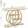 thumbnail image 2 of Industrial 4-Tier Console Table - 41.3" Rustic Brown with Circle Metal Base, 1.57" Thick Tabletop, Narrow Design for Entryway, Hallway, Living Room, Behind Couch, 2 of 6