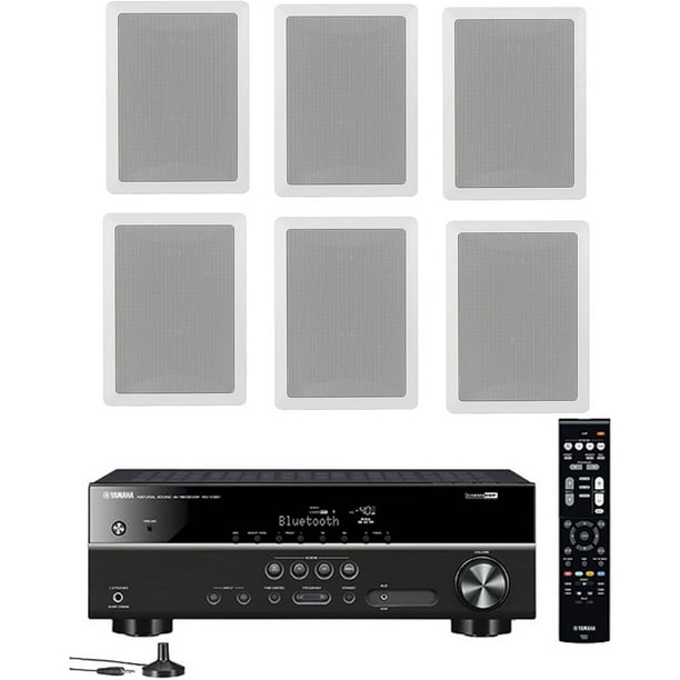 Yamaha 5 1 Channel Wireless Bluetooth 4k A V Home Theater Receiver Yamaha High Performance Natural Sound 3 Way In Wall Front Center Speaker System Set Of 6 Walmart Com Walmart Com