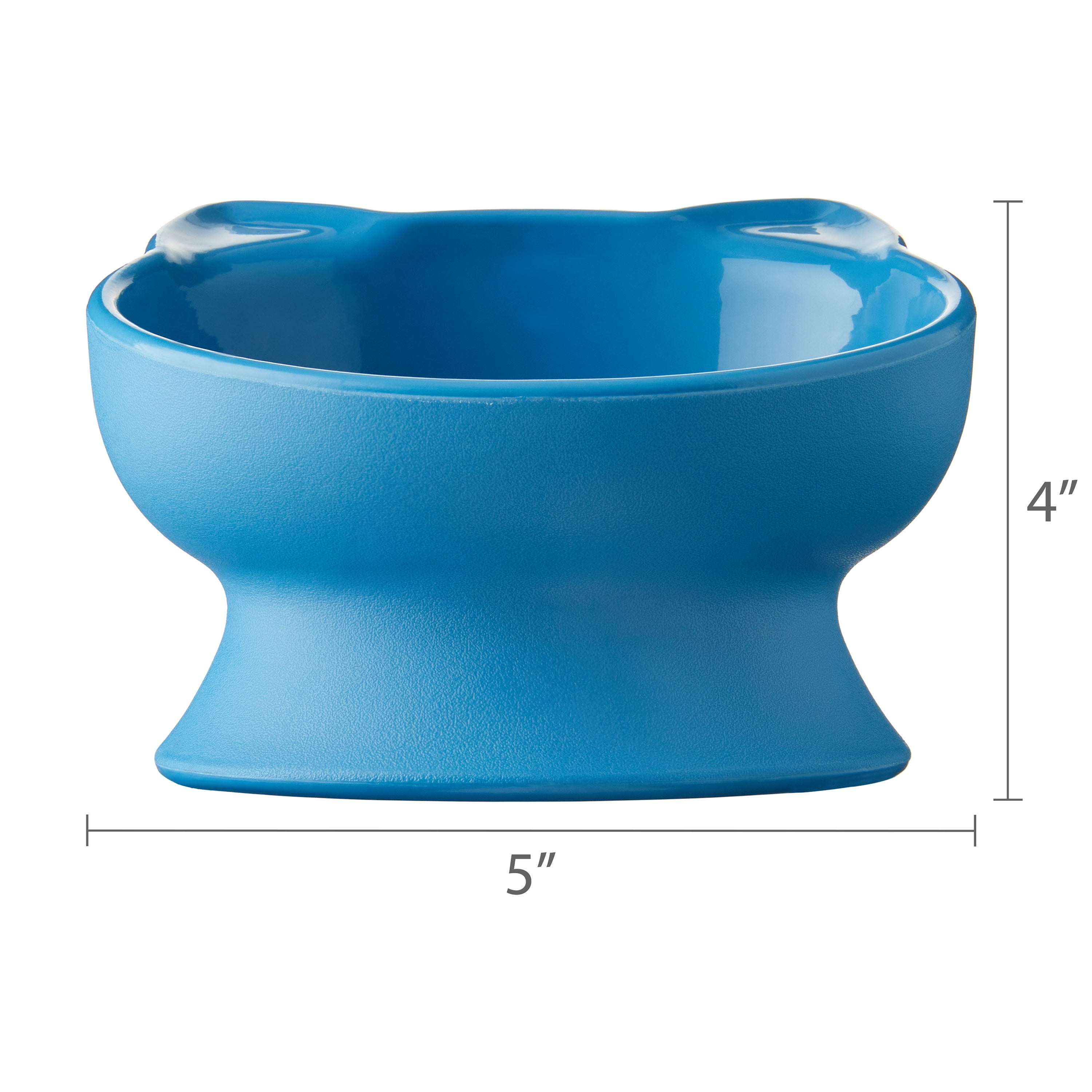 Vibrant Life 0.8-Cup Plastic Elevated Cat Ear Bowl, Blue