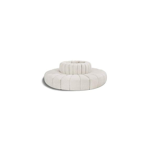Meridian Furniture Arc Cream Boucle Fabric Modular Sectional