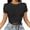 Black, variant on Crop Tank Tops for Women Causal Strapless Solid Color Slim Short Sleeve Open Back Petite Clothing for Women,Black,S