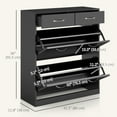 thumbnail image 3 of HOMCOM Entryway Shoe Cabinet with 2 Flip Drawers for 12 Pairs of Shoes, 3 of 10