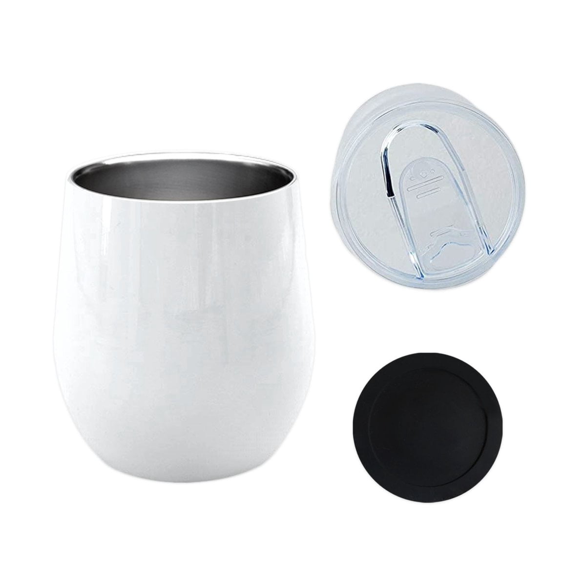 ProSub 12oz Wine Tumbler Stemless Sublimation Blanks White - 50 Pack