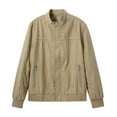 thumbnail image 3 of AZoiNM Men's Stand Collar Zip Jacket Loose Fit Lightweight Casual Long Sleeve Spring Fall, 3 of 10