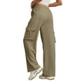 thumbnail image 4 of Afdoent Womens Leggings Ladies High Waisted Casual Wide Leg Womens Cargo Pants Baggy Cargos Pants With Pockets Leggings For Women Running Exercise, 4 of 6