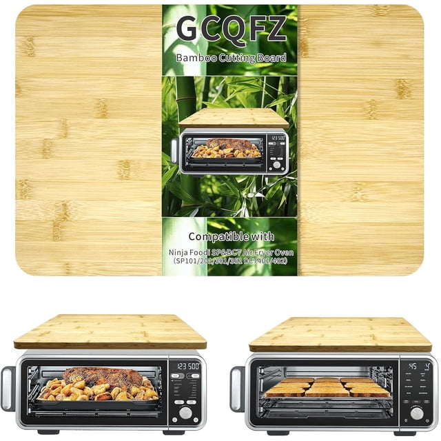 GCQFZ Bamboo Cutting Board for Ninja Foodi DCT401 DCT402 SP101 SP201 SP301 SP351 Countertop Convection Oven Smart Oven, 17.8" × 12", Non-Slip Design, 100% Natural Organic Bamboo