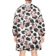 thumbnail image 2 of Wearable Oversized Blanket,Light Gray Cow Black Spot Pattern Wearable Blanket Hoodie for Adults,Cozy Hooded Blankets with Super Pockets,Super Warm Fuzzy Pullover for Women & Men, 2 of 6