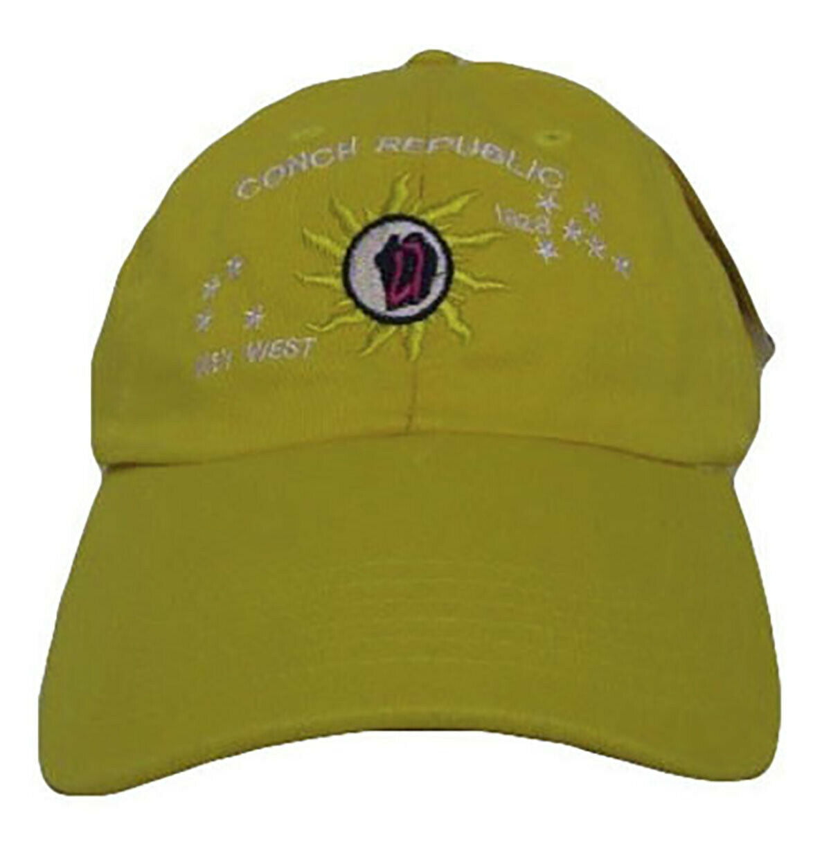 Embroidered Bright Yellow Key West Conch Republic Hat Cap
