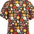 thumbnail image 4 of Pntutb Blusa de manga corta con cuello en V para mujer, uniforme de trabajo, blusa de Acción de Gracias de Navidad Pntutb Pntutb-2626, 4 of 6