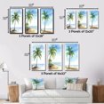 thumbnail image 4 of Designart "Palm Tree at a Tropical Beach Resort VII" Palms & Palm Trees Wall Art Set Of 3 - Green Palms & Palm Trees Gallery Wall Set For Home Decor, 4 of 7