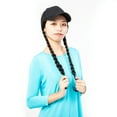 thumbnail image 4 of SAYFUT Baseball Cap with Hair Synthetic Extension,Hats with Hair Attached Black/White Hat with Long Wavy Hair for Women Daily Party Use, 4 of 7