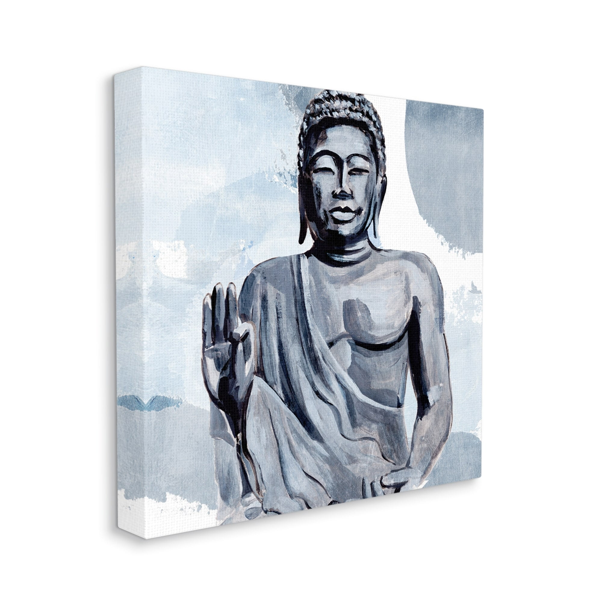 Stupell Industries Teaching Buddha Pose Wisdom Motivational Abstract Blue Pattern, 36 x 36,Design by Annie Warren