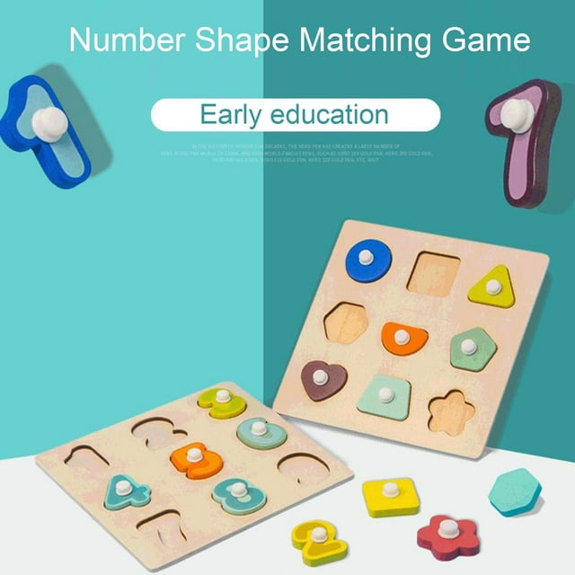 2PCS Educational Toy Wood Box Shape Matching Game Handbrain Cooperation Environmental