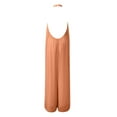 thumbnail image 4 of Vedolay Rompers For Women Summer Women’s Sleeveless Spaghetti Strap Bodycon Tank One Piece Jumpsuits Rompers Playsuit,Orange L, 4 of 5