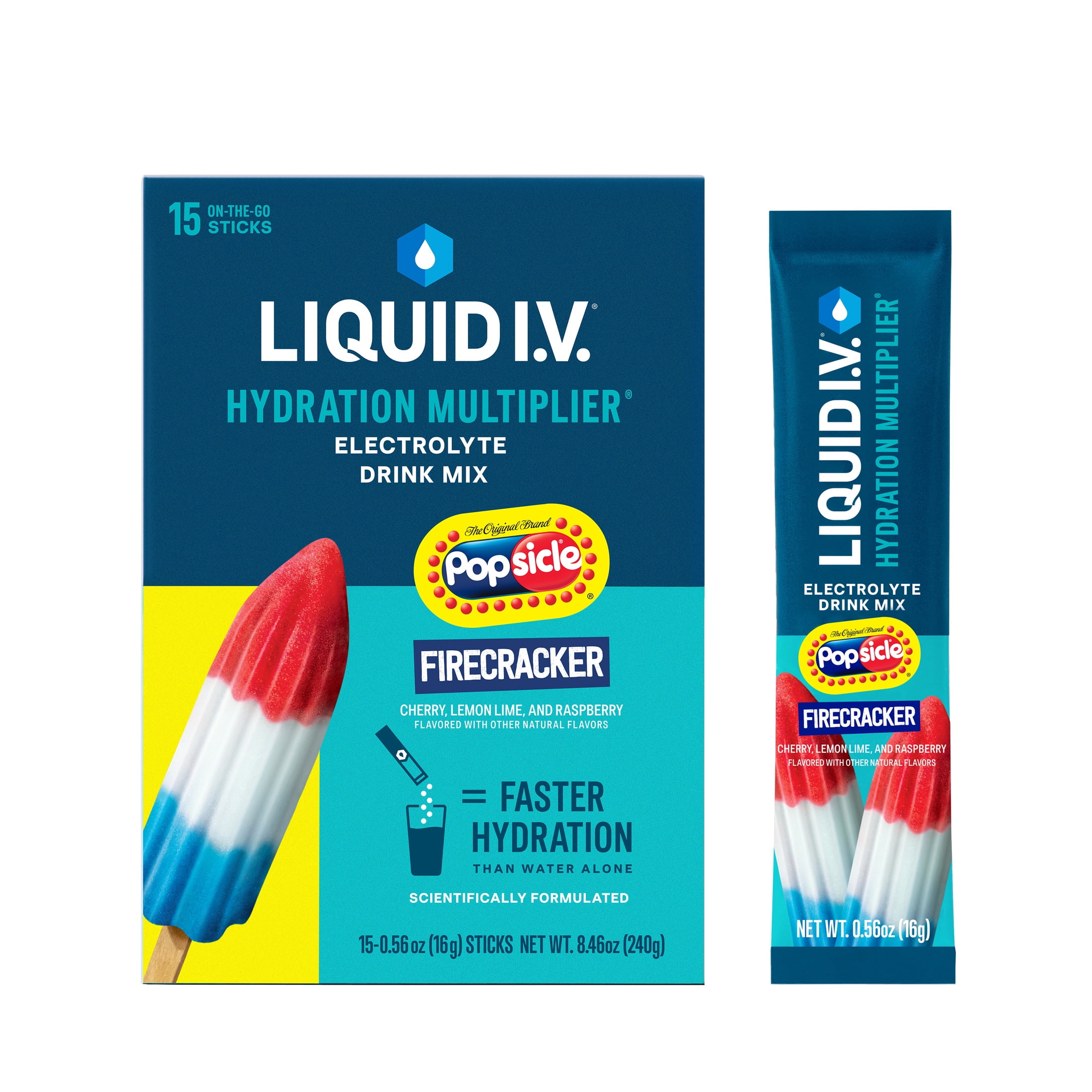 Liquid I.V.® Popsicle Firecracker Hydration Multiplier® Powdered Electrolyte Drink Mix, 15 Count Packets