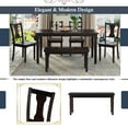 thumbnail image 5 of Clearance! TREXM Classic Dining Set Wooden Table and 4 Chairs with Bench for Kitchen Dining Room, Espresso (Set of 6), 5 of 9