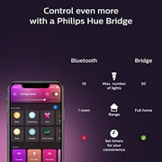 Philips Hue 2-Pack White and Color Ambiance BR30 Bluetooth 85W Smart LED Bulb, White