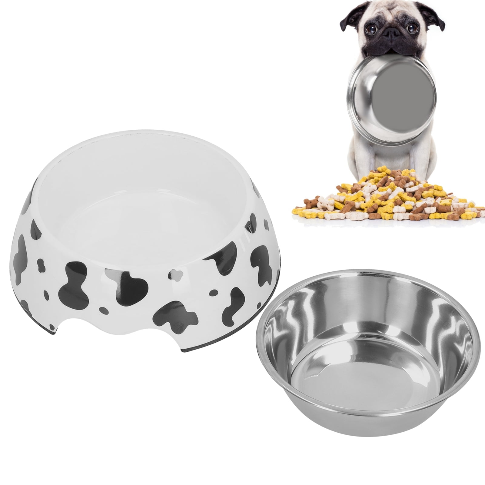 Dog Feeding Bowl Non slip Base Pet Bowl Resistant To Bite Sturdy Easy To Clean For Dog For Home M Cow Texture