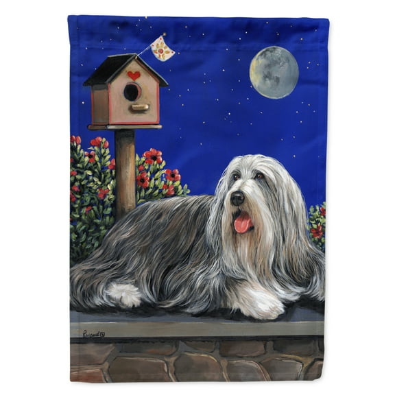 Carolines Treasures PPP3018CHF Bearded Collie Moon shine Flag Canvas House Size  Large multicolor