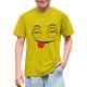 thumbnail image 1 of Blusas y camisas de manga corta con cuello redondo para niños y niñas, color liso, con estampado de expresión linda, manga corta, holgadas y cómodas, blusa para niña, 1 of 6
