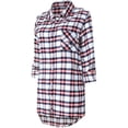 thumbnail image 2 of Women's Concepts Sport Navy New England Patriots Sienna Plaid Full-Button Long Sleeve Nightshirt, 2 of 3