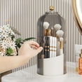 thumbnail image 4 of Makeup Brush Holder with Lid, Dustproof Rotating Cosmetic Organizer for Vanity, Bathroom, Countertop, 4 of 8