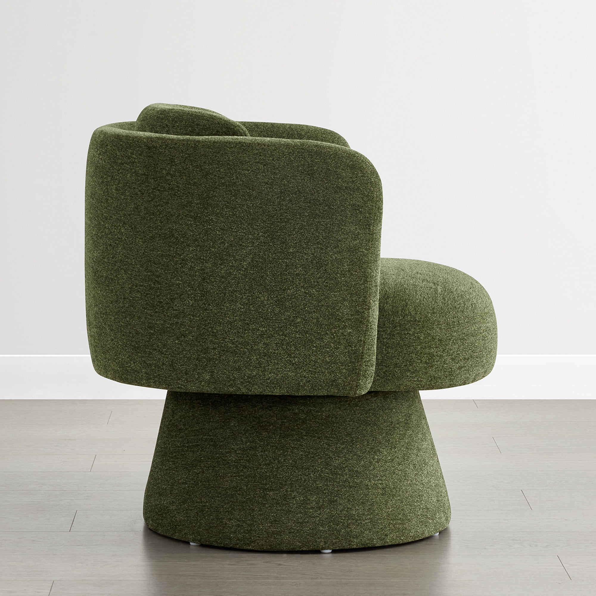 Spruce & Spring Modern Upholstered Swivel Barrel Accent Chair Green, Single