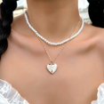 thumbnail image 3 of HAHDAXIA Colliers Cœur Dorés Collier Cœur Épais Collier Cœur Bouffant pour Femmes Collier Chaîne Serpent Collier Chevrons Collier Ras-du-Cou Épais pour Femmes Filles, 3 of 6