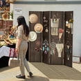 thumbnail image 4 of Costway 4-Panel Pegboard Display 5 FT Folding Privacy Screen with Solid Wood Frame Brown, 4 of 9