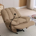 thumbnail image 3 of Oversized Rocker Recliner Chairs,Overstuffed Soft Extra Wide Manual Single Sofa Recliner for Living Room Bedroom Apartment Home Theater, Brown, 3 of 7