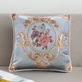 thumbnail image 2 of chaungfeng Vintage Euro Emboss Flower Pillows Covers 18.9"x18.9",Sofa Upholstery Cushion Cover, Car Office Bedrooms Home Backrests Pillowcases, 2 of 6