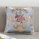thumbnail image 1 of Cojín de flores con relieve europeo | Cojín cuadrado de algodón de 48 x 48 cm | Respaldo para sofá y cama | Colores azul, beige, rojo y café, 1 of 5
