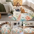 thumbnail image 6 of Summer Coastal Round Living Room Rugs 3.3 ft, Ocean Coral Seaweed Washable Area Rug with Non-Slip Sturdy Edge Binding Round Front Door Mat Floor Carpet for Entryway, 6 of 9