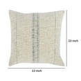 thumbnail image 5 of Benjara Tia 22 Inch Square Accent Throw Pillow with Woven Black Stripe, Beige Linen, 5 of 5