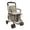 Checkered, variant on 20.47 * 22.05 * 35.43in, Flower Foldable Shopping Cart with Seat Utility Carts with Cushion Mobility Carts with Seat 2 in 1 Rollator Walking Aid with Storage Basket 220.46lbs Load-Capacity
