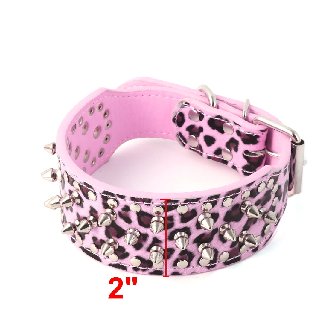 leather leopard print dog collar