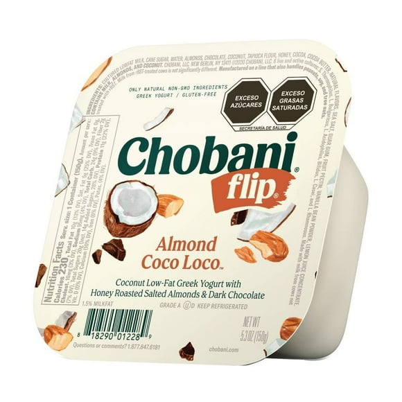 Yogurt griego Chobani Flip bajo en grasa sabor almond coco loco 128 g