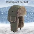 thumbnail image 6 of sunsanly Men Winter Lei Feng Hat Thickened Plush Ear Protection Fuzzy Faux Fur Windoroof Waterproof Adjustable Heat Retention Outdoor Skiing Skating Snowboarding Hataily Life, 6 of 8